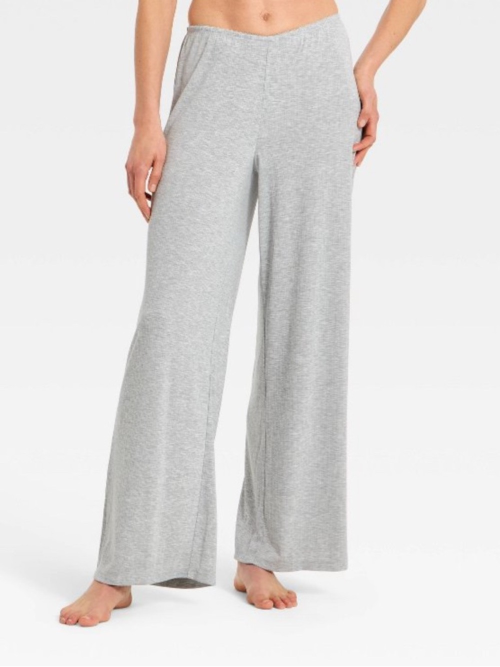 Auden Heather Gray Wide-Leg Lounge Pants